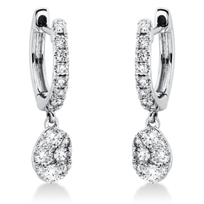 Ohrschmuck Ohrhänger aus 750 Weißgold 36 Diamanten 0,6ct TW-SI 19,2x4,5mm