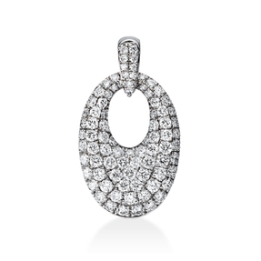 Pavé Anhänger Oval aus 750 Weißgold 88 Brillanten 0,92ct TW-SI 22,2x12mm