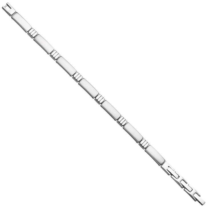 Armband aus Edelstahl teilmattiert 18-21cm