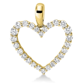 Anhänger Herz aus 750 Gold Gelbgold 26 Diamanten 0,31ct TW-SI 17x14,3mm