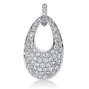 Pavé Anhänger Oval aus 750 Weißgold 65 Brillanten 0,74ct TW-VSI 23,5x12,4mm Pavé Anhänger Oval aus 750 Weißgold 65 Brillanten 0,74ct TW-VSI 23,5x12,4mm