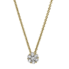 Collier aus 750 Gold Gelbgold 7 Brillanten 0,27ct TW-SI L:42cm