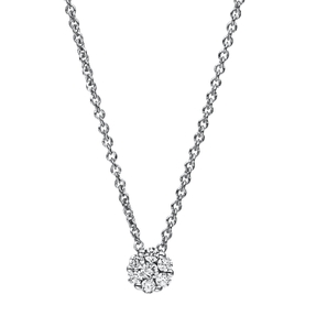 Collier aus 585 Gold Weißgold 7 Brillanten 0,17ct TW-SI L:42cm
