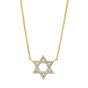 Collier David Stern aus 750 Gold Gelbgold 48 Brillanten 0,2ct TW-SI L:45cm