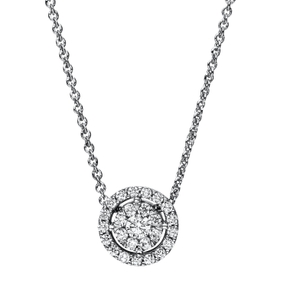 Collier aus 585 Weißgold 25 Brillanten 0,3ct TW-SI 1 Brillant 0,11ct TW-SI L:45cm Collier aus 585 Weißgold 25 Brillanten 0,3ct TW-SI 1 Brillant 0,11ct TW-SI L:45cm