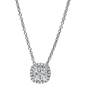Collier aus 750 Gold Weißgold 29 Diamanten 0,69ct TW-SI L:45cm