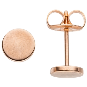 Ohrstecker 6mm Ohrringe Studs Ohrschmuck rund Edelstahl mit Rotgold-Farbe Ohrstecker 6mm Ohrringe Studs Ohrschmuck rund Edelstahl mit Rotgold-Farbe