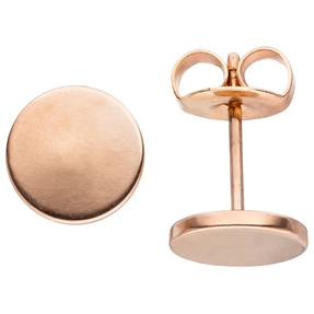 Ohrstecker 8mm Ohrringe Studs Ohrschmuck rund Edelstahl mit Rotgold-Farbe Ohrstecker 8mm Ohrringe Studs Ohrschmuck rund Edelstahl mit Rotgold-Farbe