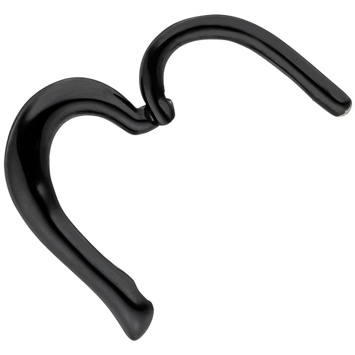Segmentring Herz klappbar Edelstahl schwarz lackiert