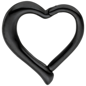 Piercing Segmentring Herz klappbar Edelstahl schwarz lackiert Körperschmuck Piercing Segmentring Herz klappbar Edelstahl schwarz lackiert Körperschmuck