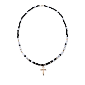 Collier Kreuz 750 Rotgold 128 Onyxe 128,35ct schwarz 135 Brillanten 0,33ct schwarz Collier Kreuz 750 Rotgold 128 Onyxe 128,35ct schwarz 135 Brillanten 0,33ct schwarz