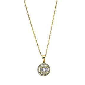 Collier aus 750 Gold Gelbgold 30 Diamanten 0,26ct TW-SI L:42cm