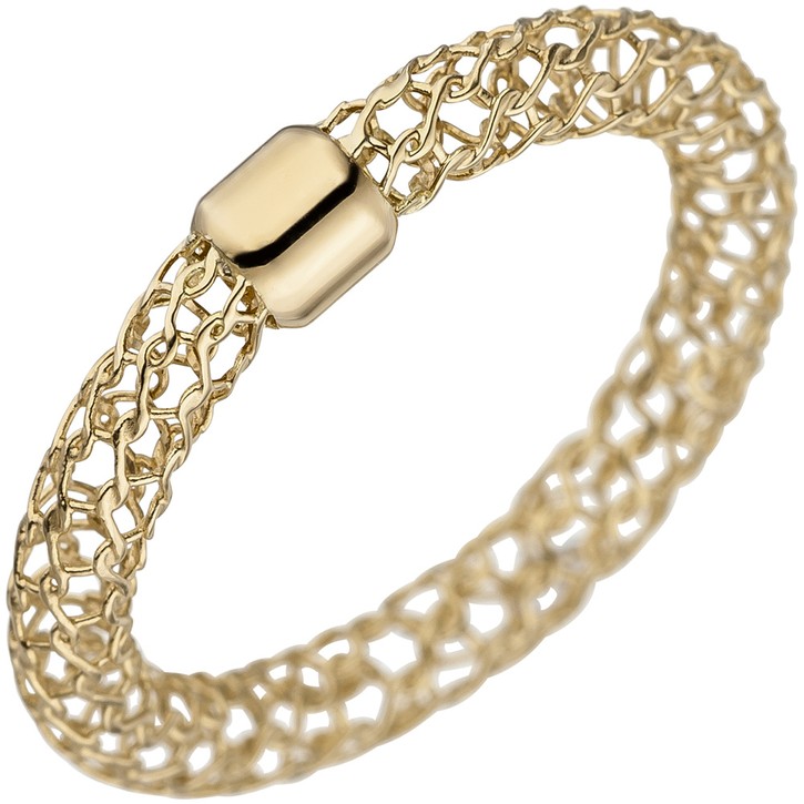 Ring 3,2x3mm aus 750 Gelbgold mit Muster
