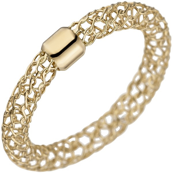 Ring 3,2x3mm aus 750 Gelbgold mit Muster