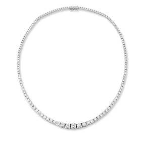 Collier aus 750 Gold Weißgold 135 Brillanten 13,45ct TW-SI L:42cm