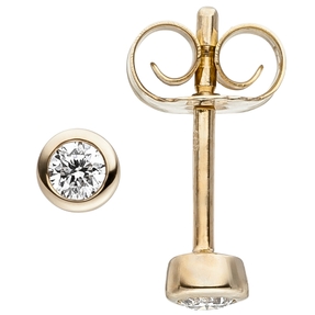 Solitär Ohrstecker Ohrschmuck mit 2 Diamanten Brillanten 585 Gold Gelbgold Solitär Ohrstecker Ohrschmuck mit 2 Diamanten Brillanten 585 Gold Gelbgold