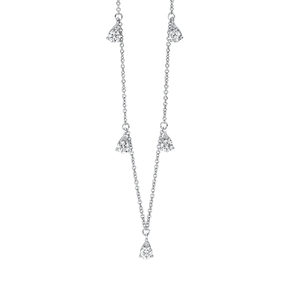 Collier aus 750 Gold Weißgold 10 Diamanten 0,52ct TW-SI L:45cm
