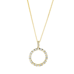 Collier Kreis aus 750 Gold Gelbgold 25 Diamanten 0,76ct TW-SI L:45cm