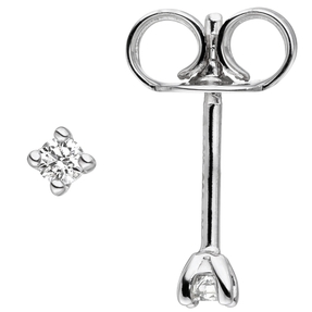 Solitär Ohrstecker Ohrringe mit 2 Diamanten Brillanten 585 Gold Weißgold Damen