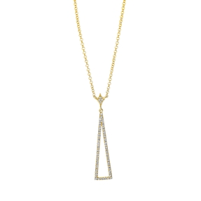 Collier Dreieck aus 750 Gold Gelbgold 67 Diamanten 0,16ct W-SI L:45,7cm