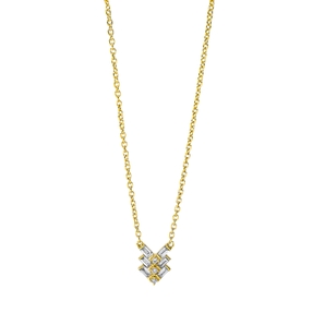 Collier aus 750 Gold Gelbgold 9 Diamanten 0,12ct TW-SI L:45cm