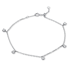 Armband aus 750 Gold Weißgold 5 Brillanten 0,37ct TW-SI L:17,8cm