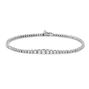 Armband aus 750 Gold Weißgold 25 Diamanten 1,14ct TW-SI L:17,5cm 4er-Krappe