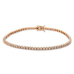 Armband aus 750 Gold Rotgold 71 Brillanten 0,53ct TW-SI B:2mm L:17,5cm