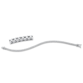 Armband aus 750 Gold Weißgold 61 Brillanten 2ct TW-SI L:18cm