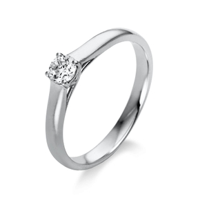 Solitaire Ring aus 750 Gold Weißgold Brillant 0,2ct TW-SI B:2,7mm 4er-Krappe