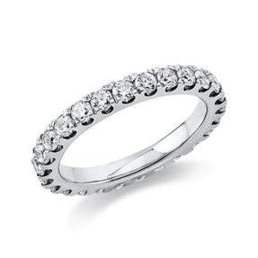 Memoire Ring aus 750 Gold Weißgold 27 Brillanten 1,49ct TW-SI B:2,8mm