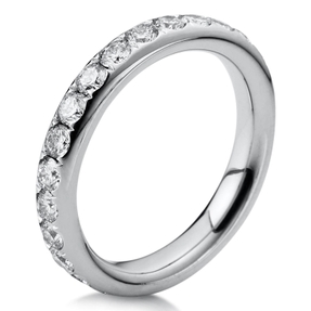 Memoire Ring aus 750 Gold Weißgold 32 Brillanten 1,02ct TW-SI B:2,9mm