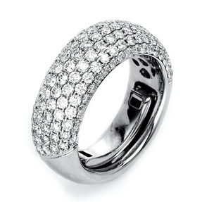 Pavé Ring aus 750 Gold Weißgold 133 Brillanten 2,02ct TW-SI B:7,9mm