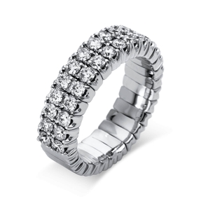 Flex-Ring aus 750 Weißgold rhodiniert 30 Brillanten 1,48ct TW-SI B:6,2mm