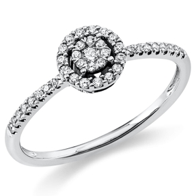 Ring aus 750 Gold Weißgold 40 Diamanten 0,21ct TW-SI Ø6,5mm