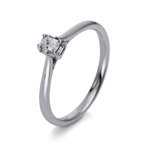 Ring aus 750 Gold Weißgold 7 Diamanten 0,2ct TW-SI B:4,9mm 4er-Krappe