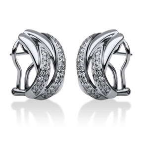 Creolen aus 750 Gold Weißgold 104 Brillanten 0,87ct TW-VSI Creolen aus 750 Gold Weißgold 104 Brillanten 0,87ct TW-VSI