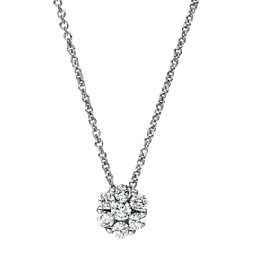 Collier aus 750 Weißgold 6 Brillanten 0,33ct TW-SI 1 Brillant 0,09ct TW-SI L:42cm