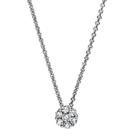 Collier aus 750 Gold Weißgold 7 Brillanten 0,26ct TW-SI L:42cm