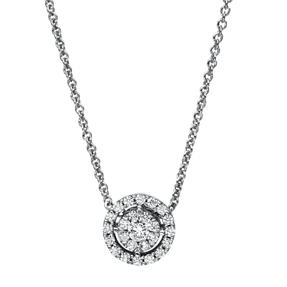 Collier aus 585 Gold Weißgold 25 Diamanten 0,3ct TW-SI L:45cm