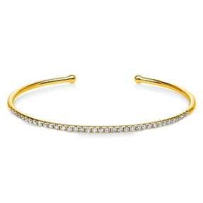 Armreif aus 750 Gold Gelbgold 36 Brillanten 0,64ct TW-SI 45x55mm
