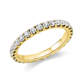 Memoire Ring schmal aus 585 Gelbgold 30 Brillanten 1,03ct TW-SI B:2,3mm