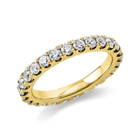 Memoire Ring aus 750 Gold Gelbgold 26 Brillanten 1,46ct TW-SI B:2,8mm