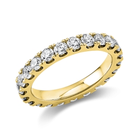 Memoire Ring aus 585 Gold Gelbgold 22 Brillanten 1,93ct TW-SI B:3mm