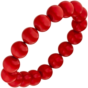 Armband Armschmuck Armkette Muschelkern Perlen rot 12mm dehnbar 19cm Armband Armschmuck Armkette Muschelkern Perlen rot 12mm dehnbar 19cm