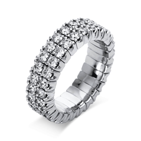 Flex-Ring aus 750 Weißgold rhodiniert 56 Brillanten 2,51ct TW-SI B:6,2mm