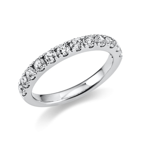 Halb-Memoire Ring aus 585 Weißgold 12 Brillanten 0,77ct TW-SI B:2,6mm
