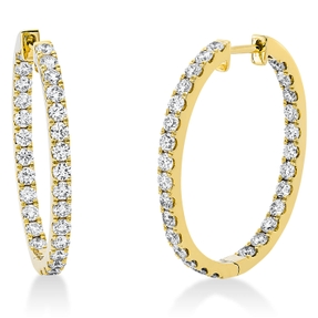 Creolen aus 750 Gold Gelbgold 56 Brillanten 2,47ct TW-SI 29,4x2,5mm