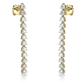 Ohrschmuck Ohrhänger schmal aus 750 Gelbgold 24 Brillanten 1,91ct TW-SI 40x3,4mm