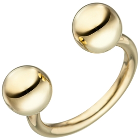 Damenring Ring Kugelring offener Silberring 8mm Kugel 925 Silber vergoldet Damenring Ring Kugelring offener Silberring 8mm Kugel 925 Silber vergoldet